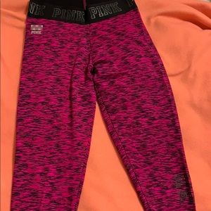 PINK SIZE XS CROP LEGGINGS